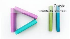  Presentation with pause - Slide set having pink triangle - creative image symbolizing pause made background and a  colored foreground