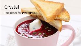  Presentation with beetroot - Amazing theme having pink triangle - cup of beetroot cream soup backdrop and a  colored foreground