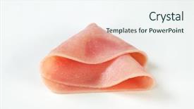  Presentation with lean - Slide set enhanced with pink triangle - folded slice of lean pork background and a sky blue colored foreground
