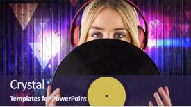  Presentation with vinyl - Cool new slides with pink triangle - portrait of a beautiful woman backdrop and a  colored foreground