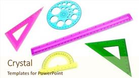  Presentation with tools - Slides enhanced with pink triangle - set of measuring tools background and a cream colored foreground