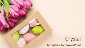  Presentation with tulip - Presentation featuring pink-tulip-flowers-bouquet-gift background and a lemonade colored foreground