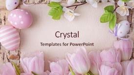  Presentation with note - Cool new slides with pink tulips and blank note backdrop and a lemonade colored foreground