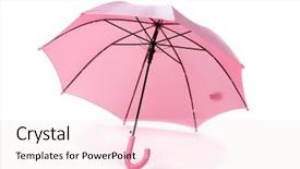 Presentation with umbrella - Colorful slide deck enhanced with pink umbrella over white backdrop and a lemonade colored foreground