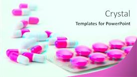  Presentation with tablets - Colorful PPT theme enhanced with pink-vitamins-pills-and-tablets backdrop and a white colored foreground