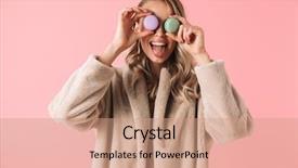  Presentation with unicorn cake pink frosting - Presentation enhanced with pink wall background holding cake background and a coral colored foreground