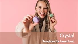  Presentation with photo - Amazing presentation theme having pink wall background holding cake backdrop and a coral colored foreground