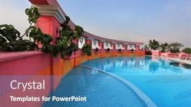  Presentation with blue pink - PPT theme enhanced with pink-walls-and-blue-water background and a teal colored foreground