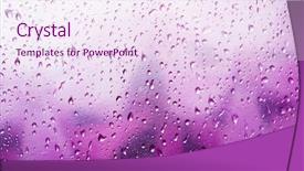  Presentation with crystal for drop of water on w - Audience pleasing presentation design consisting of pink water drop for background backdrop and a  colored foreground