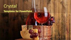  Presentation with wine cheese - Slide set having pink-wine-grapes-and-cheese background and a tawny brown colored foreground