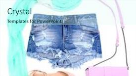  Presentation with color pink - Amazing slide deck having pink women bag clothes and color shoes isolated on whit backdrop and a cool aqua colored foreground