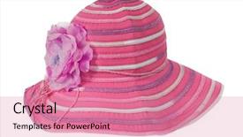  Presentation with women harassment - Audience pleasing PPT theme consisting of pink women hat backdrop and a coral colored foreground