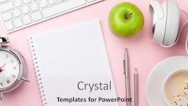  Presentation with alarm - Presentation having pink-workplace-desk-table background and a lemonade colored foreground