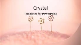  Presentation with pink gold - Beautiful presentation theme featuring pinkish - flowering miniature flower abstract backdrop and a cream colored foreground