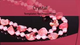  Presentation with pink pearl - Cool new PPT layouts with pinkish - pink pearl necklaces and seashells backdrop and a red colored foreground