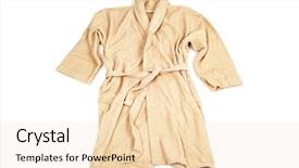  Presentation with salmon - PPT layouts consisting of pinkish - terrycloth bathrobe in salmon color background and a lemonade colored foreground