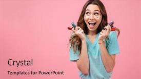  Presentation with nail - Beautiful theme featuring pinky - image of pretty emotional young backdrop and a coral colored foreground