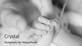  Presentation with black baby - Presentation theme with pinky - newborn baby gently holding parent's background and a light gray colored foreground