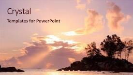  Presentation with glow - Presentation design enhanced with pinky glow over water background and a lemonade colored foreground