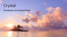  Presentation with glow - Slide deck with pinky glow purple sunrise background and a light blue colored foreground