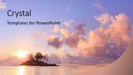  Presentation with glow - PPT theme having pinky glow tropical paradise background and a light blue colored foreground