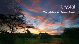  Presentation with kids in kenya safari - PPT theme consisting of pinky sunrise africa kenya samburu background and a  colored foreground