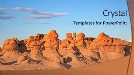  Presentation with park - Slide deck having pinnacle - goblin state park near hanksville background and a light blue colored foreground