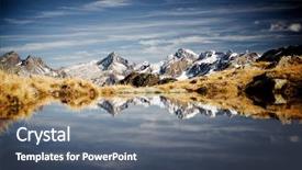  Presentation with national - PPT layouts enhanced with pinnacle - mountains in ossau valley pyrenees background and a ocean colored foreground