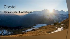  Presentation with valley of fire - Beautiful PPT layouts featuring pinnacle - peaks in canfranc valley pyrenees backdrop and a light blue colored foreground