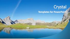  Presentation with lake - Beautiful PPT layouts featuring pinnacle - peaks reflected in ansabere lake backdrop and a teal colored foreground