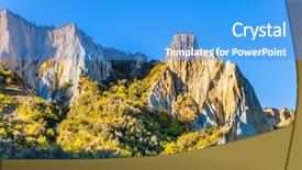  Presentation with new zealand - Amazing PPT theme having pinnacle - picturesque peaked rocks clay cliffs backdrop and a teal colored foreground