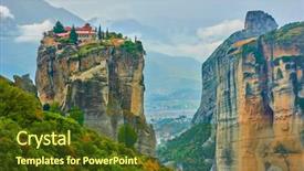  Presentation with monastery - PPT theme enhanced with pinnacle - picturesque view of the holy background and a tawny brown colored foreground