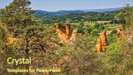  Presentation with oil and gas production - Slide deck having pinnacle - pit on production ochre orange background and a tawny brown colored foreground