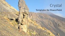  Presentation with rock - Slide set featuring pinnacle-of-magmatic-rock-formation background and a light blue colored foreground