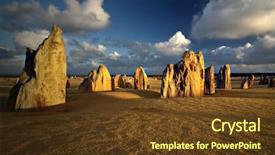  Presentation with first - Theme with pinnacles at first light - numbung background and a tawny brown colored foreground