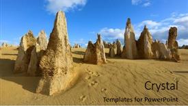  Presentation with walk in desert - Amazing presentation design having pinnacles desert - numbung national park backdrop and a gold colored foreground