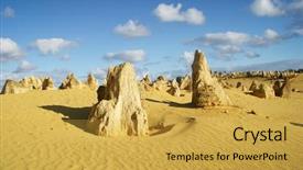  Presentation with desert - Beautiful slide deck featuring pinnacles desert - numbung national park backdrop and a yellow colored foreground