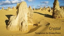  Presentation with desert - PPT theme with pinnacles desert - numbung national park background and a gold colored foreground