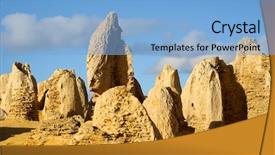  Presentation with desert - Theme enhanced with pinnacles desert - numbung national park background and a light blue colored foreground