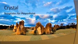 Presentation with desert - Theme consisting of pinnacles desert - numbung national park background and a light blue colored foreground