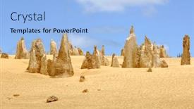  Presentation with australia - Colorful theme enhanced with pinnacles-desert-in-western-australia backdrop and a light blue colored foreground