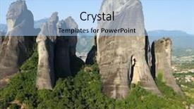  Presentation with rocks - Slides enhanced with pinnacles of rocks in meteora background and a light blue colored foreground
