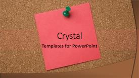  Presentation with bulletin board cork pin - PPT layouts with pinned on a cork board background and a coral colored foreground