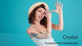  Presentation with teasing - Amazing slide deck having pinocchio - portrait of a young silly backdrop and a teal colored foreground