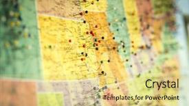  Presentation with united states map - Amazing theme having pinpoint - colorful detail map macro close backdrop and a blonde colored foreground