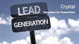  Presentation with lead - PPT theme consisting of autumn composition with colorful leaves of different trees in a corner of the frame with copy space on a white wooden background background and a coral colored foreground.