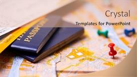  Presentation with travel itinerary - Slide set consisting of pins-marking-travel-itinerary-points background and a coral colored foreground