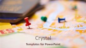  Presentation with travel itinerary - Slides having pins-marking-travel-itinerary-points background and a lemonade colored foreground