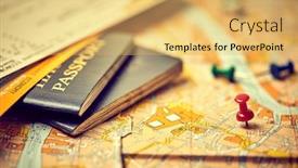  Presentation with travel itinerary - Slide deck consisting of pins-marking-travel-itinerary-points background and a yellow colored foreground