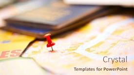  Presentation with travel itinerary - Cool new theme with pins-marking-travel-itinerary-points backdrop and a cream colored foreground
